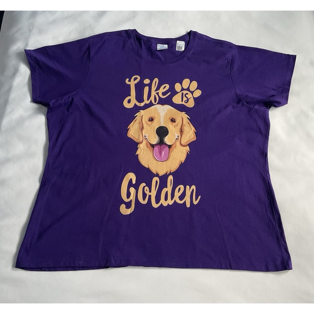 Port & Company Women's Life Golden Short Sleeve Purple T-chirt Big Size‎  2XL